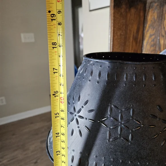 Primitive Farmhouse Punched Tin Shade Candle Holder. - Picture 7 of 8